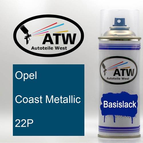 Opel, Coast Metallic, 22P: 400ml Sprühdose, von ATW Autoteile West.